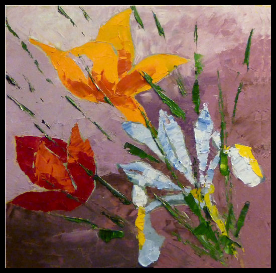 Peinture au couteau sur toile