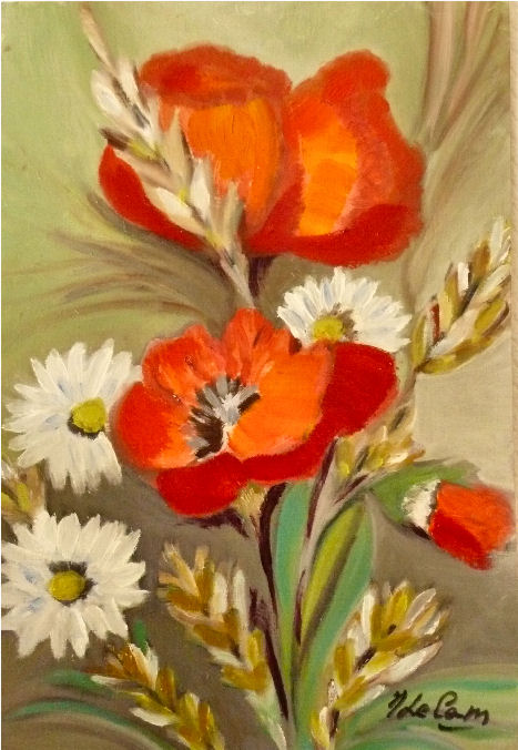Cadeau fait  Nannie qui adore les coquelicots